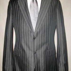 NWOT Dolce and Gabbana Men's Silk/Cotton 2 Button Blend Pinstripe Blazer Sz 36R